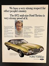 Ford Torino 1972 Life Print Add 13x11 Green Hardtop Muscle Car picture