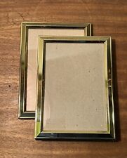 VTG Fetco Lacquer Gold Brass Newcomb Macklin Style Minimalist Small Frames picture
