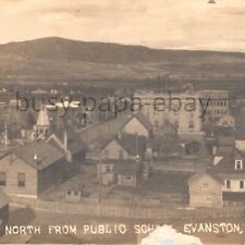 1911 RPPC North Bird Eye View From Public School Evanston Postcard Wyoming picture