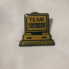 Vintage enamel PinBack Pin hat tie pin flare team digital computer hacker code  picture