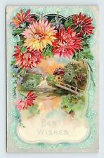 Beautiful Floral Scene Postcard 1910 Ohio Postmark with Interesting Message  picture