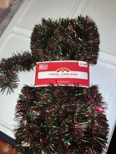 Holiday Time Tinsel Garland Shiny Red/Green Mix 15 Ft picture