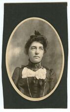 CIRCA 1900'S CABINET CARD Woman in Beautiful Black Victorian Dress picture