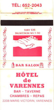 Varennes Quebec, Canada Hotel de Varennes Bar-Tavern Vintage Matchbook Cover picture