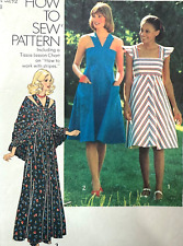 Vintage 1970 SUN DRESS Pattern V & Square neck EASY Pattern Simplicity 7332 Sz10 picture