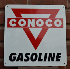 CONOCO Metal Gas Station Pump Sign Red Triangle Advertising Garage  picture