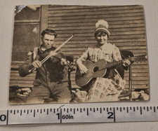 Vintage Photo Musicians Fiddle Violin Acoustic Guitar String Band 1920s picture