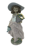 Lladro “A Wish Come True” 7676 Girl Gardening Flowers Figurine Retired Mint picture