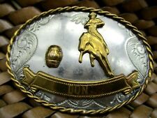Hey DON We found your VINTAGE BARREL RACING Western BELT BUCKLE Do you know him? picture