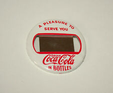 White Coke Coca-Cola Soda Jerk Name Tag Waitress Waiter Button Pin NOS New 60s picture