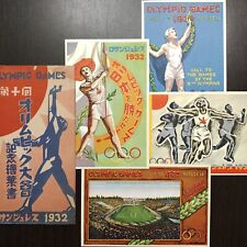 1932 Los Angeles Olympic games Japanese Poster  Style postcard set Olympics picture