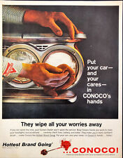 1960 Conoco Vintage Print Ad Put Your Car in Conoco's Hands Hottest Brand Going picture