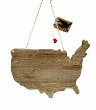 Jillibean Soup Mix the Media USA Shaped Wooden Wall Art Plank Red Heart Tack picture