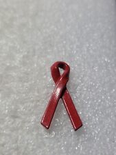 Red Ribbon Awareness Heart HIV AIDS Stroke Blood Drug Free Enamel Lapel Pin picture