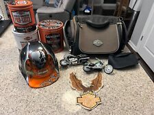 Harley Davidson Motorcycle Lot of 8 Items Bag Tins Patch Models Helmet picture