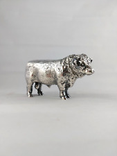 Vintage Hantel Silver Plated Bull, Signed J Moore picture