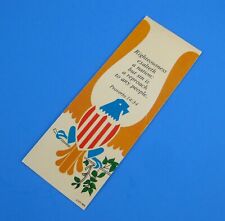 Vtg Bookmark 1972 American Tract Society Eagle Flag Proverbs 14:34 Bible Verse picture