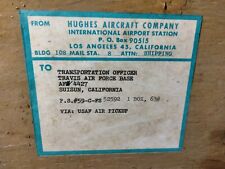 Hughes Aircraft, 1959 Memorabilia, Wood Transport Box,Air Force, LA.. FRAGILE picture