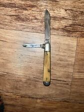 Old Vintage Antique Queen Steel Winterbottom Bone Stag Pocket Knife picture