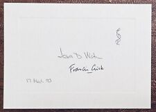James Watson / Francis Crick Signed Autographed 3.5 x 5 Card w/ Helix Sketch JSA picture