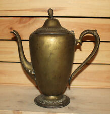 Antique Art Nouveau Primrose WM. Rogers & Son floral brass teapot kettle picture