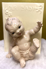 Vintage Kay Finch Baby Book Planter Figurine Nursery MCM Ceramic Creepy Doll picture