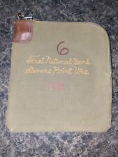 Vintage First National Bank Locking Zipper Bank Deposit Bag With Key (A10) picture