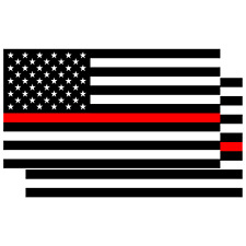 2x Red Lives Matter Stickers 5x3 Inch Firefighter Support Bumper Laptop Decal  picture