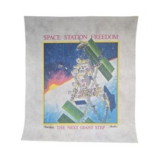 Vintage NASA Space Station Freedom The Next Giant Step McCall Fabric Art Print picture