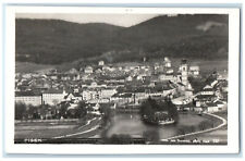 1940 View Houses Buildings Hills Pisek Czech Republic RPPC Photo Postcard picture