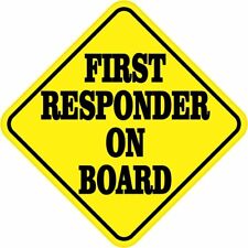 5in x 5in First Responder on Board Sticker Car Truck Vehicle Bumper Decal picture