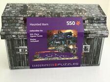 Eurographics Halloween Haunted Barn Jigsaw Puzzle Collectible Tin Set 550 Pieces picture