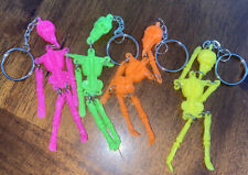 3” Colorful Skeleton Key Chains 2PC LOT picture