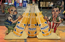 Whistle Soda Advertising Sign 1948 Original Litho Stand-Up Bottle Graphic picture