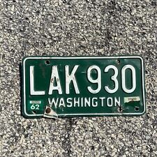 1962 Washington License Plate LAK 930 Lewis County 1958 1959 1960 YOM DMV Clear picture