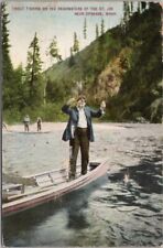 Vintage 1912 Washington Postcard TROUT FISHING St. Joe River 