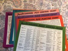 VINTAGE Popular Gardening Magazine Pest Control Charts , Nice Set picture