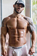 Male Model Print Muscular Handsome Beefcake Shirtless Hunk Tattoo Man S824 picture
