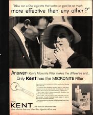 1954 PRINT AD~KENT CIGARETTES WOMAN WEARING HAT SMOKING a8 picture