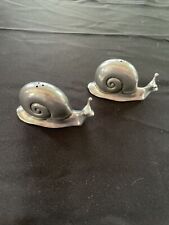 Vintage Snail Salt & Pepper Shakers. 2004 Pewter. Super Adorable 1.5 Inches Gift picture