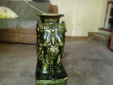 vintage ceramic X Large  Jade Green elephant Garden Stool pedestal plant stand  picture
