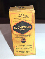 Vintage CIBA Pharmeceuticals Agomensin Tablets Box and Bottle picture