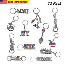 12 Pack New York City Metal Keychains NYC  KeyRing Souvenir Collection, Gift Set picture