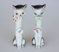 Vintage Anthropomorphic Victoria Ceramics Siamese Cats Salt Pepper Shakers Japan picture