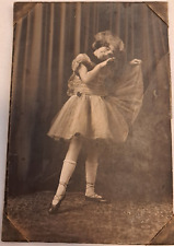 Photograph 1923  Little Girl Ballet Shoes Head Tilted Floral Dress Stage Grave picture