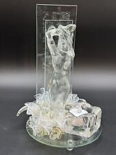 Vtg Original GLASS ART DECO NUDE Woman FIGURAL 9.5” Candle Holder Sculpture picture