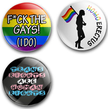 LGBT/LGBTQIA+ 25mm/1 inch slogan badges, Lesbian/Gay/Bi/Trans etc. picture