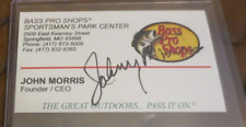 Johnny Morris Bass Pro Shop signed autographed business card Fishing Legend picture