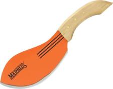 Marbles Bolo Camp Cleaver Orange Carbon Full Tang Natural Wood Knife 15