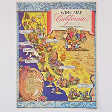 Vintage California San Francisco Vineyard Wine Advisory Board Map Menu Poncho's picture